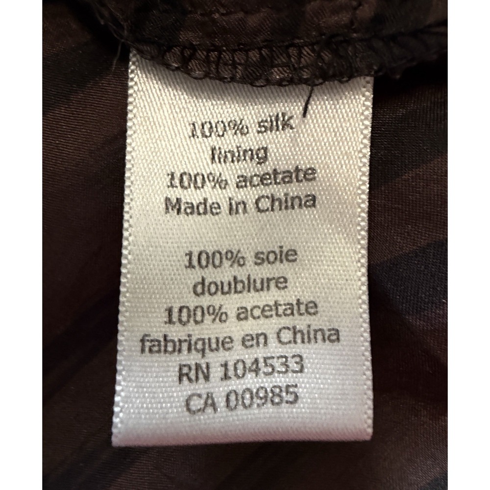 Anthropologie Nanette Lepore 100% Silk Embroidered Ombre Chocolate Brown Boho 8 - Picture 7 of 11